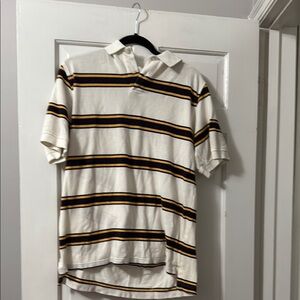 Classic Striped Polo Shirt - White and Black